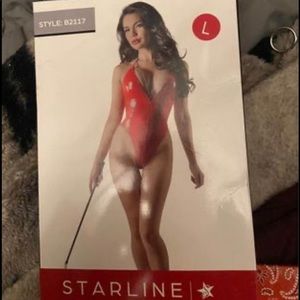 Hustler Hollywood wet leather body suit size Large